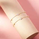 14k Gold 4.5-5.5" Mother of Pearl Heart With Pearls Baby / Toddler / Kids Bracelet
