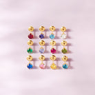 14k Gold Radiant Prong Set CZ 4mm Baby / Toddler / Kids Earrings Safety Screw Back