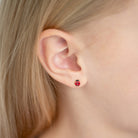 14k Gold Tiny Colorful Ladybug Baby / Toddler / Kids Earrings Safety Screw Back Enamel