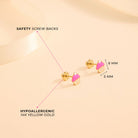 14k Gold Cupcake with Cherry Baby / Toddler / Kids Earrings Safety Screw Back Enamel