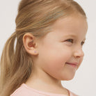 14k Gold Flower Baby / Toddler / Kids Earrings Safety Screw Back Enamel
