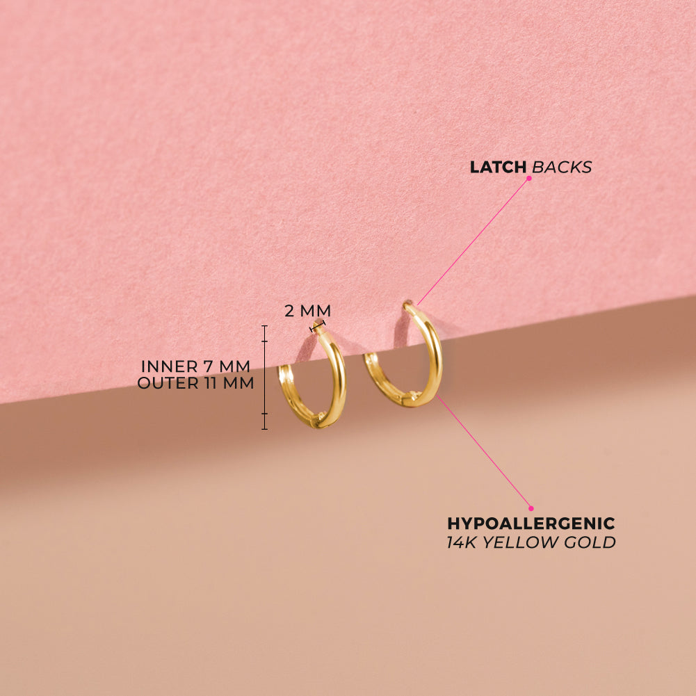 14k Gold The Perfect Tiny Hoop Baby / Toddler / Kids Earrings Hoop
