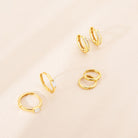 14k Gold Clear CZ Huggie 7mm Toddler / Kids / Girls Earrings Hoop