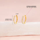 14k Gold Jeweled CZ Huggie 9mm Toddler / Kids / Girls Earrings