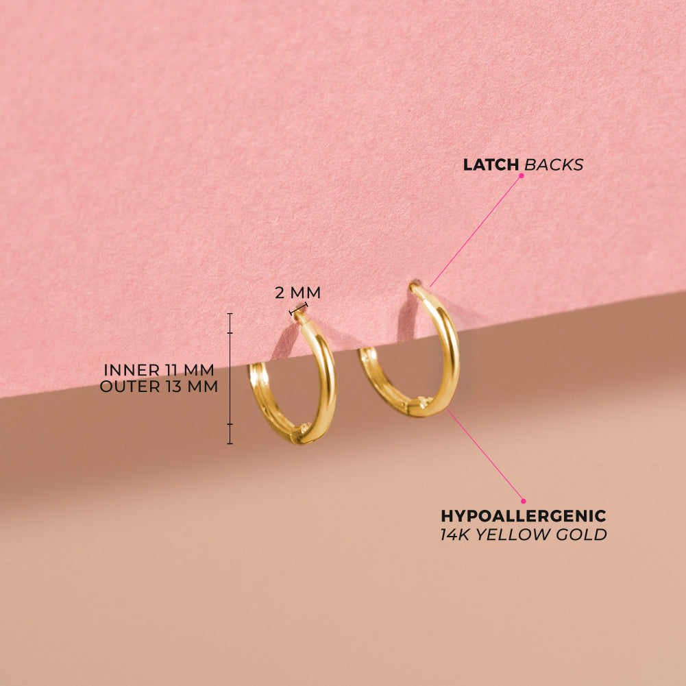 14k Gold The Perfect Tiny Hoop Baby / Toddler / Kids Earrings Hoop