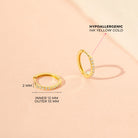 14k Gold Clear CZ Encrusted 10mm Toddler / Kids / Girls Earrings Hoop