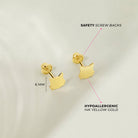 14k Gold Polished Kitty Kids / Children's / Girls Earrings Safety Screw Back