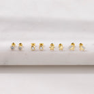 14k Gold CZ Burst Kids / Children's / Girls Earrings Safety Screw Back