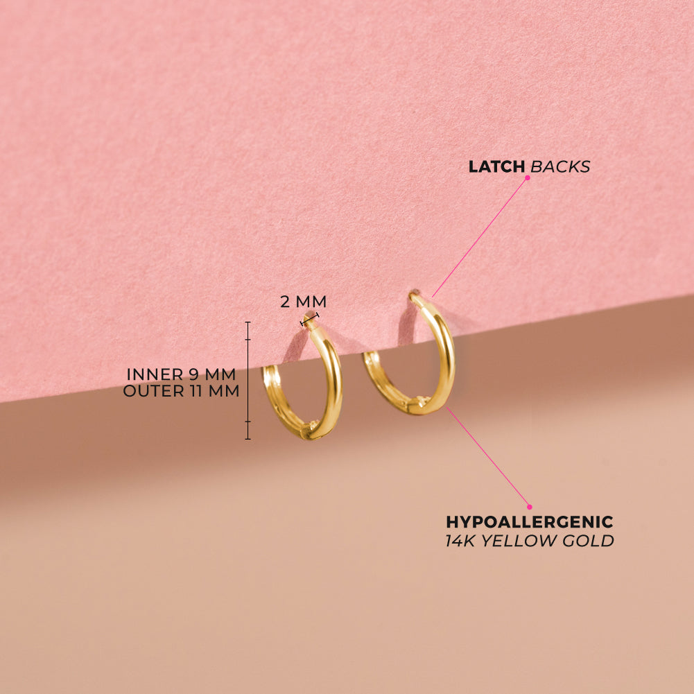 14k Gold The Perfect Tiny Hoop Baby / Toddler / Kids Earrings Hoop