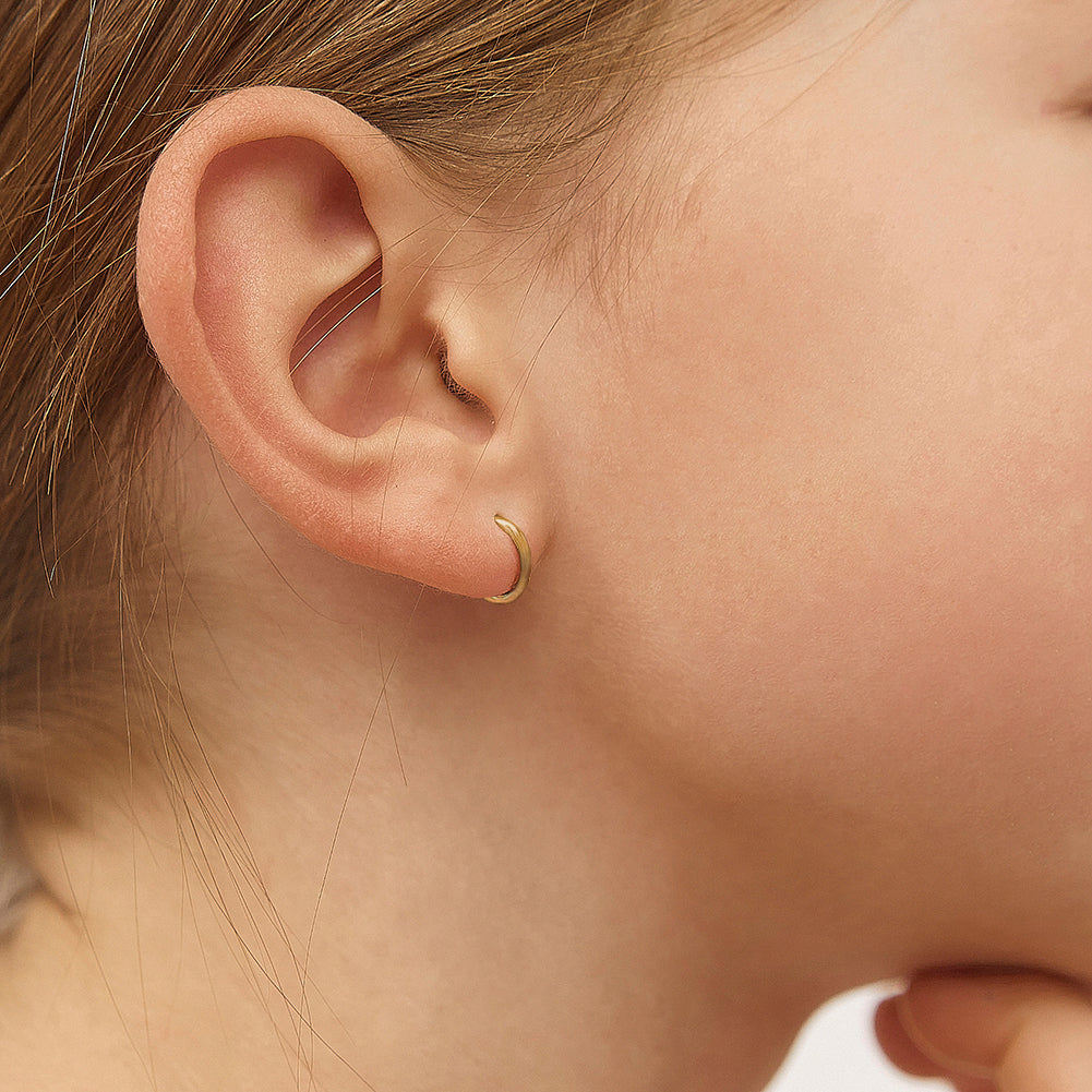 14k Gold The Perfect Tiny Hoop Baby / Toddler / Kids Earrings Hoop