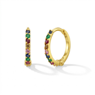 14k Gold Jeweled CZ Huggie 9mm Toddler / Kids / Girls Earrings