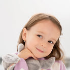 14k Gold Tiny Freshwater Cultured Pearl 7mm Baby / Toddler / Kids Earrings Hoop