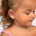 14k Gold Simulated Drop Baby / Toddler / Kids Earrings Safety Screw Back