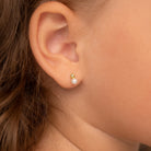 14k Gold Simulated Drop Baby / Toddler / Kids Earrings Safety Screw Back