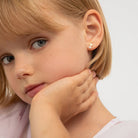 14k Gold Polished Drop Pearl Kids / Children's / Girls Earrings Safety Screw Back