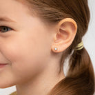 14k Gold Shaped Mother of Pearl Baby / Toddler / Kids Earrings Safety Screw Back