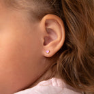 14k Gold Pretty in Pink Star Baby / Toddler / Kids Earrings Safety Screw Back