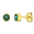 14k Gold CZ Halo Kids / Preteen / Teen Earrings