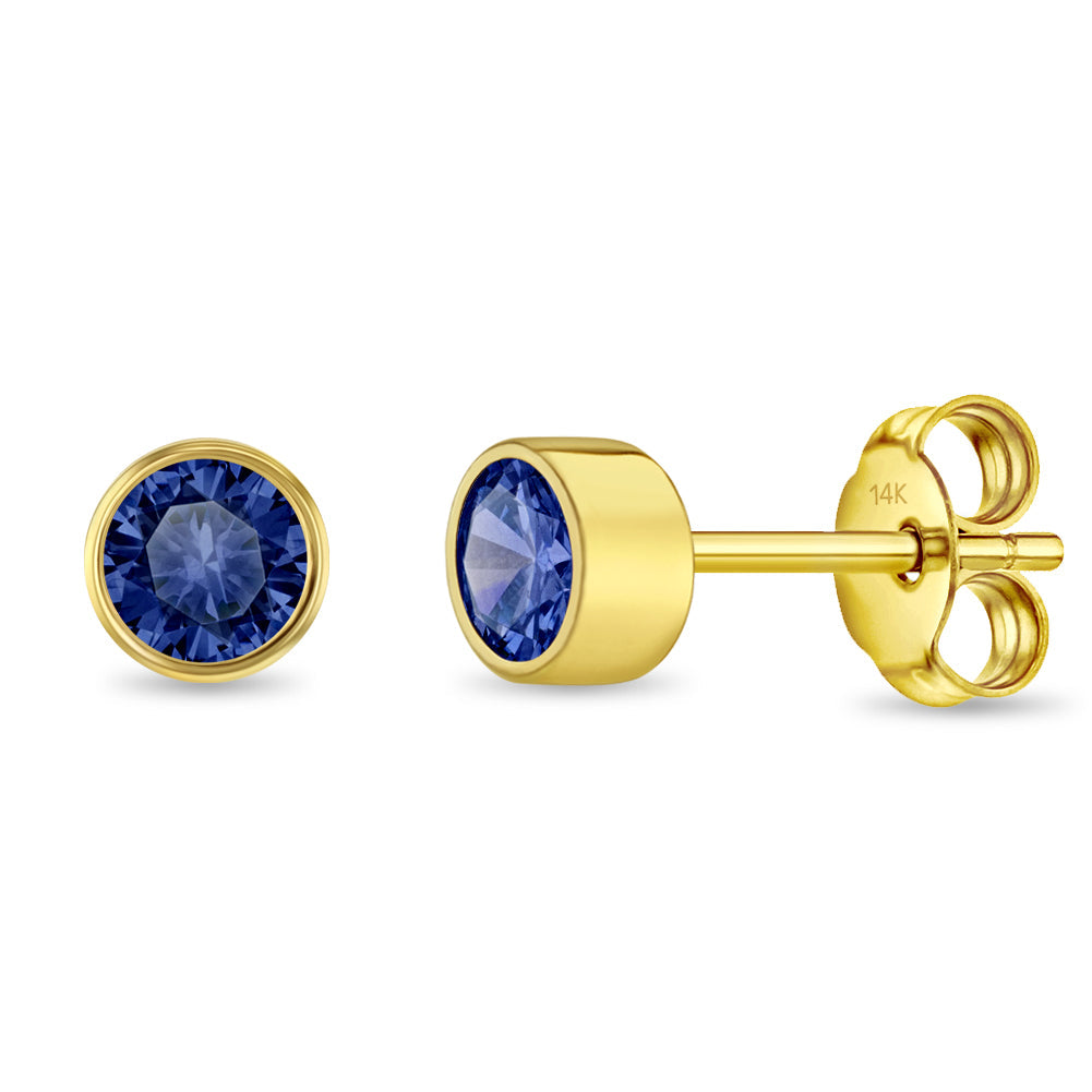 14k Gold CZ Halo Kids / Preteen / Teen Earrings