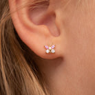 14k Gold Dazzling Butterfly Baby / Toddler / Kids Earrings Safety Screw Back