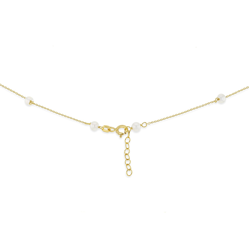 14k Gold 4mm Freshwater Cultured Pearls 16" Kids / Teen Necklace