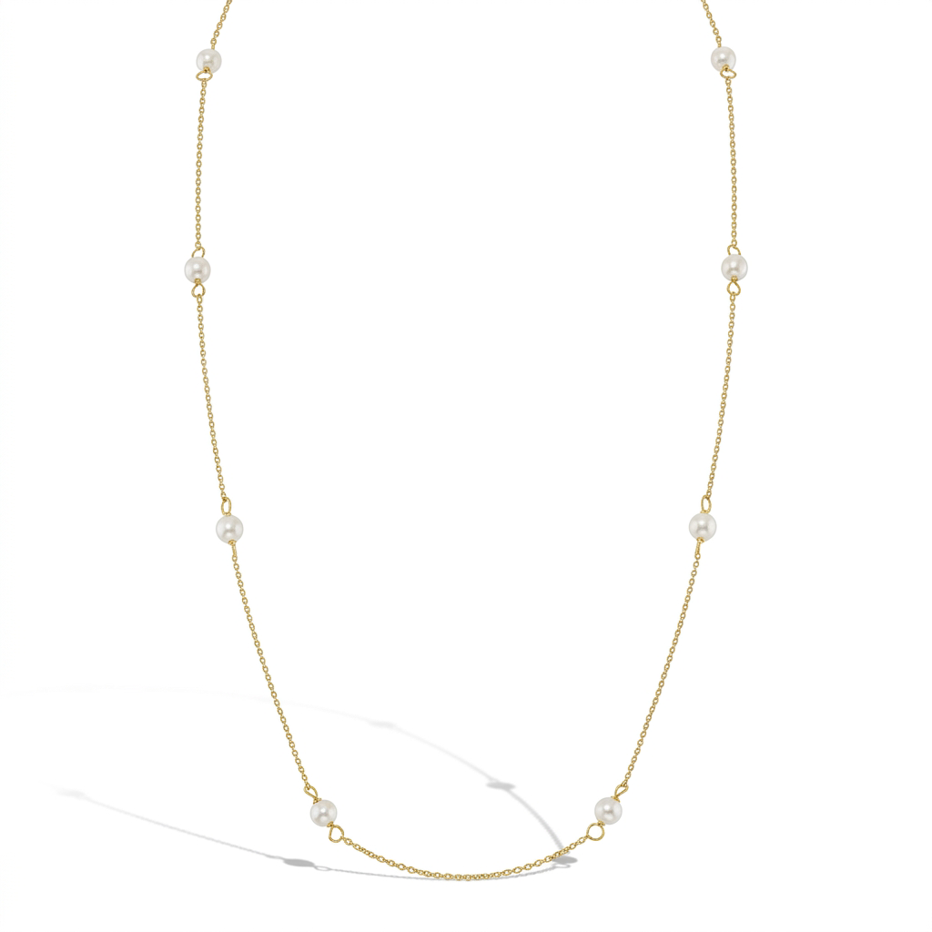 14k Gold 4mm Freshwater Cultured Pearls 16" Kids / Teen Necklace