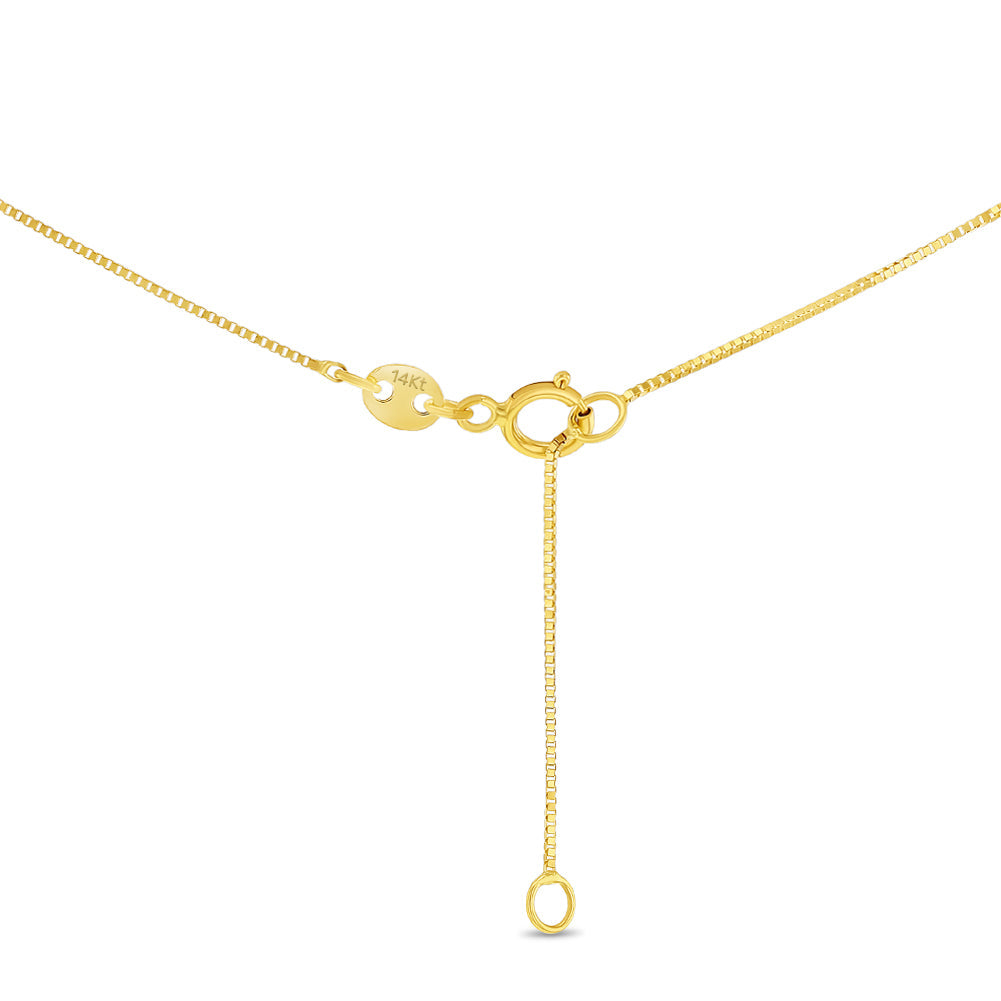 14k Gold Hidden Halo Clear 16" Kids / Teen Necklace