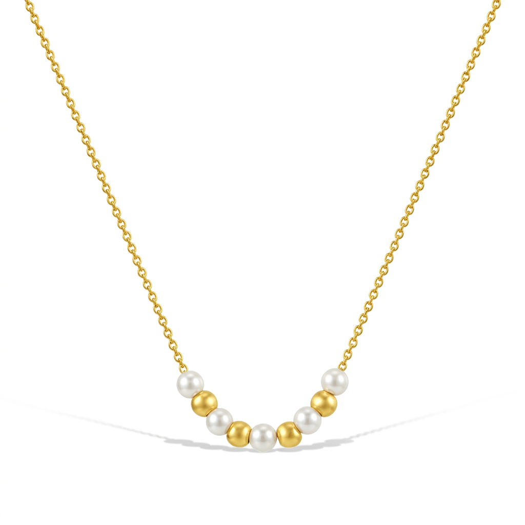 14k Gold Freshwater Pearl Strand 16" Kids / Teen Necklace