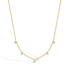 14k Gold Dainty Multicharm Clear CZ 16" Kids / Teen Necklace