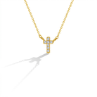 14k Gold Dainty CZ Cross 16" Kids / Children's / Girls Pendant/Necklace