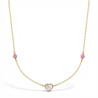 14k Gold Mother of Pearl Heart Kids / Children's / Girls Necklace