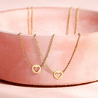 14k Gold Heart Cut Out Chain Kids / Children's / Girls Necklace