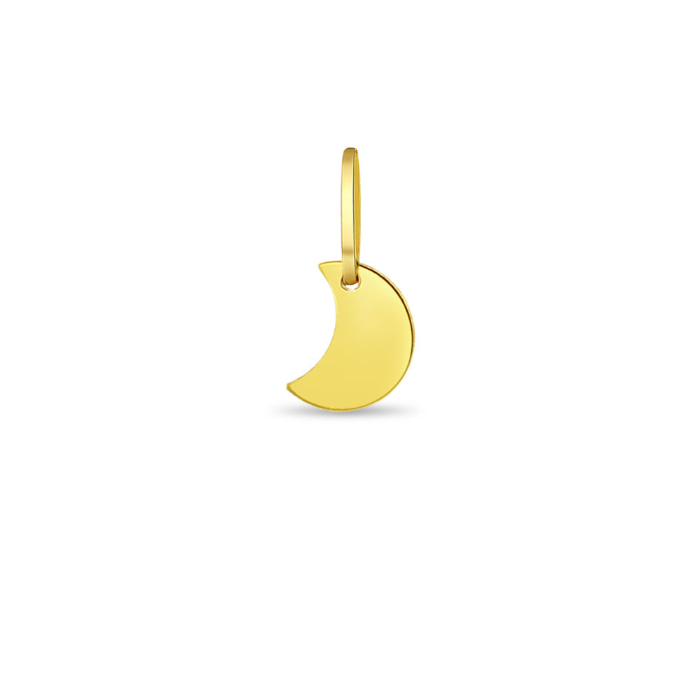 14k Gold Tiny Polished Moon Kids / Children's / Girls for Charm Bracelet