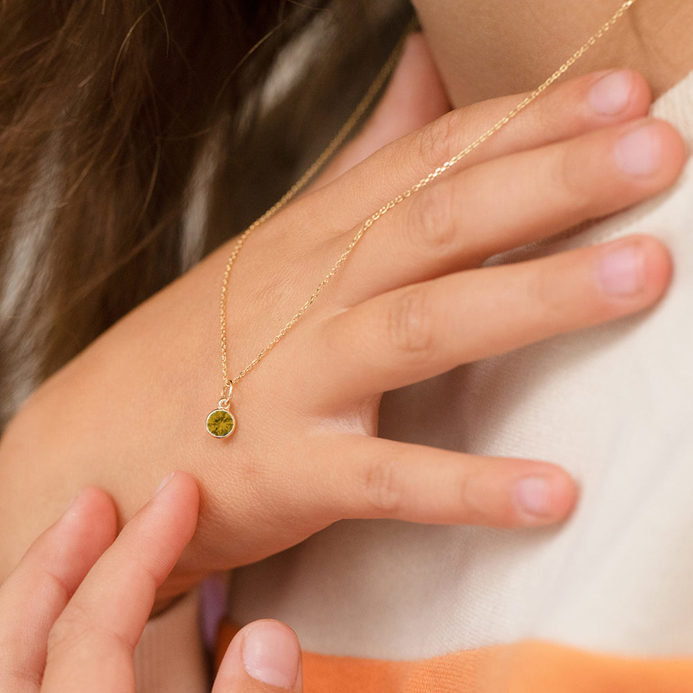 14k Gold Tiny Birthstone Cubic Zirconia 5mm Charm