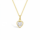 14k Gold Glimmering Simulated Birthstone Heart Kids / Children's / Girls Pendant