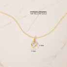 14k Gold Glimmering Simulated Birthstone Heart Kids / Children's / Girls Pendant
