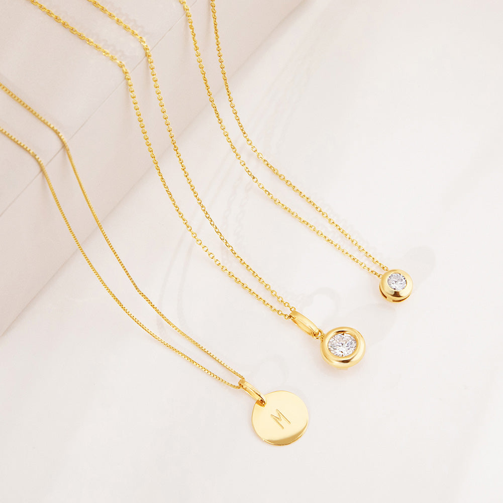 14k Gold Clear Hidden Halo CZ Toddler / Kids / Girls Pendant
