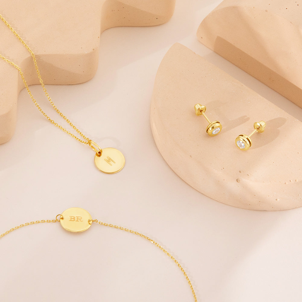 14k Gold Petite Classic Circle Toddler / Kids / Girls Pendant
