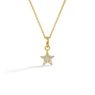 14k Gold Tiny CZ Encrusted Star Clear Baby / Toddler / Kids Pendant
