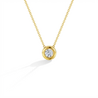 14k Gold Clear Hidden Halo CZ Toddler / Kids / Girls Pendant