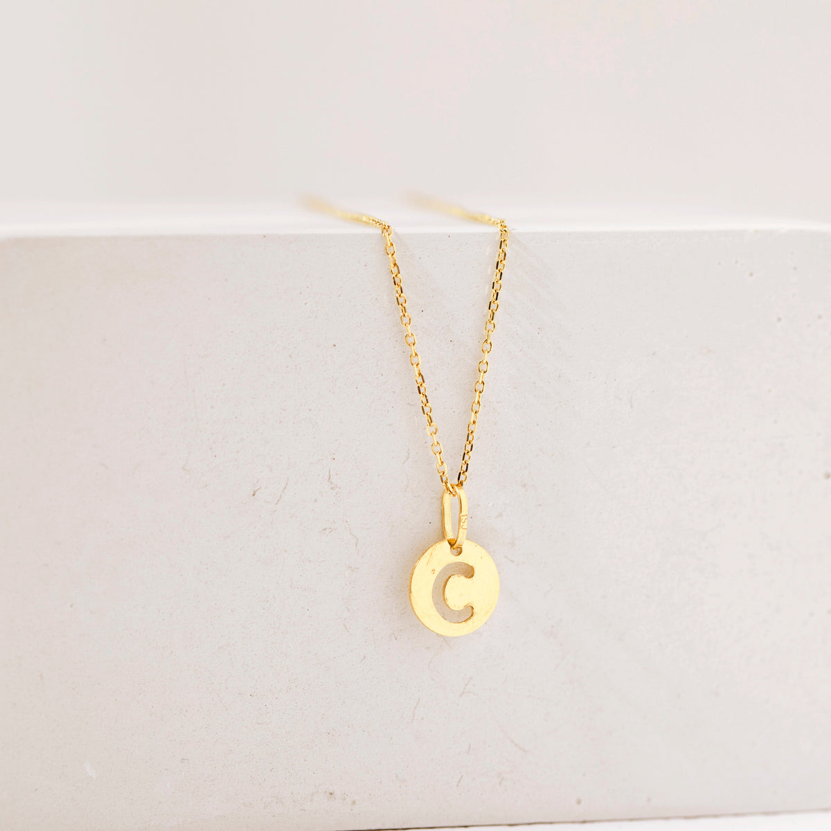 14k Gold Round Initial Letter Kids / Children's / Girls for Charm Bracelet