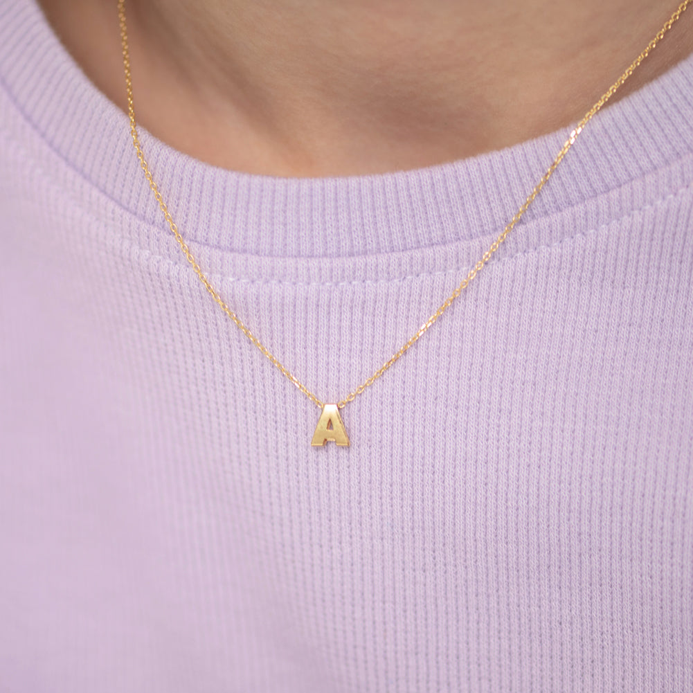 14k Gold Initial Letter Charm Kids / Children's / Girls for Charm Bracelet