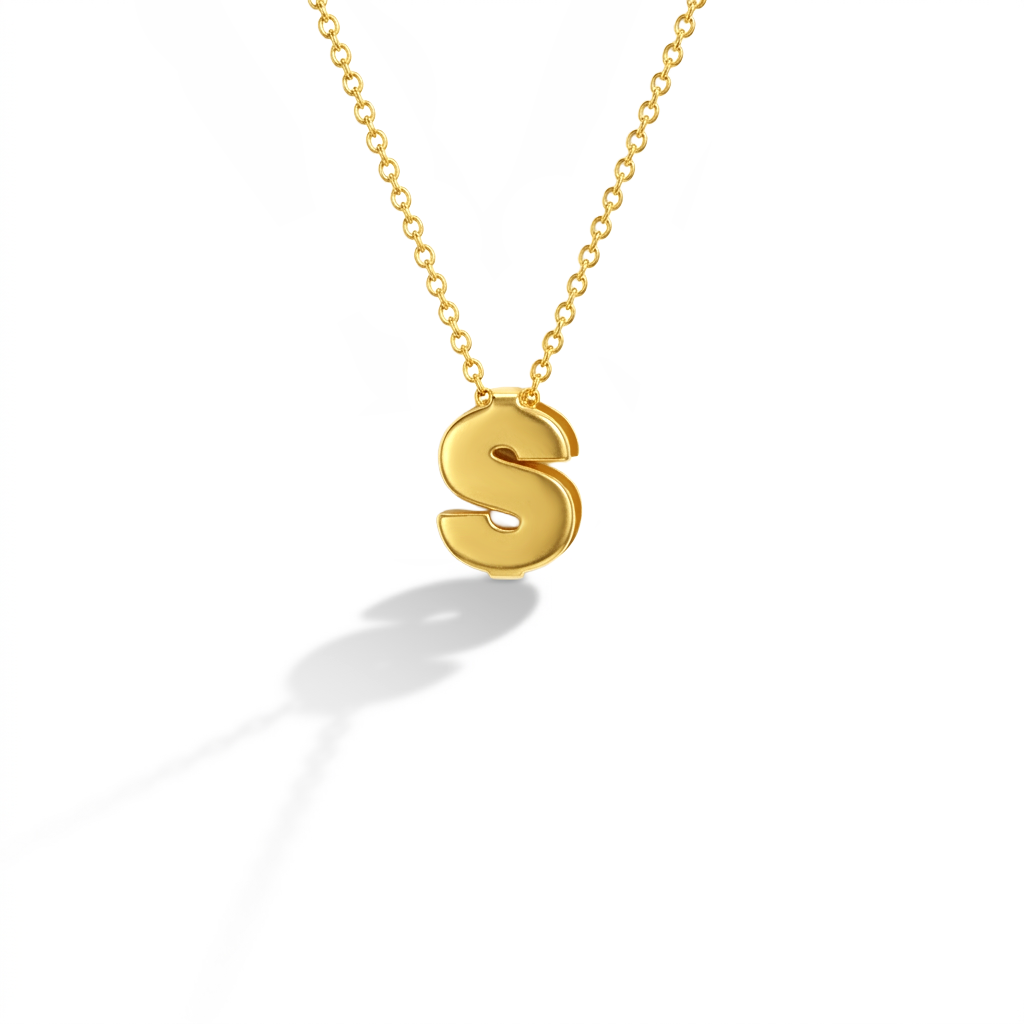 14k Gold Initial Letter Charm Kids / Children's / Girls Pendant