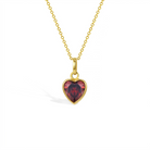 14k Gold Glimmering Simulated Birthstone Heart Kids / Children's / Girls Pendant