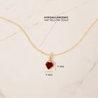 14k Gold Glimmering Simulated Birthstone Heart Kids / Children's / Girls Pendant