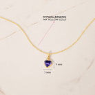 14k Gold Glimmering Simulated Birthstone Heart Kids / Children's / Girls Pendant