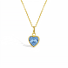 14k Gold Glimmering Simulated Birthstone Heart Kids / Children's / Girls Pendant
