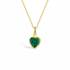 14k Gold Glimmering Simulated Birthstone Heart Kids / Children's / Girls Pendant