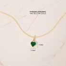 14k Gold Glimmering Simulated Birthstone Heart Kids / Children's / Girls Pendant
