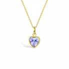 14k Gold Glimmering Simulated Birthstone Heart Kids / Children's / Girls Pendant